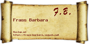 Frass Barbara névjegykártya